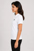 White women microfibre Dri Fit premium cotton polo T-shirt side view