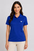 Royal Blue women microfibre Dri Fit premium cotton polo T-shirt front view