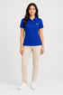Royal Blue women microfibre Dri Fit premium cotton polo T-shirt full view