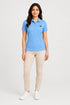 Sky Blue women microfibre Dri Fit premium cotton polo T-shirt full view