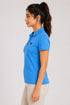 Sky Blue women microfibre Dri Fit premium cotton polo T-shirt side view
