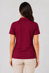 Maroon women microfibre Dri Fit premium cotton polo T-shirt back view