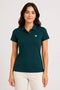 Dark Teal Green women microfibre Dri Fit premium cotton polo T-shirt front view