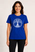 Women Yoga Tree Regular Round Neck T-Shirt - Royal Blue - Front View