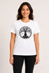 Women Yoga Tree Regular Round Neck T-Shirt - White - Front View