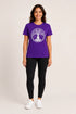 Women Yoga Tree Regular Round Neck T-Shirt - Purple - Full View