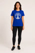Women Yoga Tree Regular Round Neck T-Shirt - Royal Blue - Full View