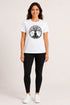 Women Yoga Tree Regular Round Neck T-Shirt - White - Full View