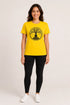 Women Yoga Tree Regular Round Neck T-Shirt - Yellow - Full View