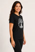 Women Yoga Tree Regular Round Neck T-Shirt - Black - Side View