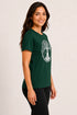 Women Yoga Tree Regular Round Neck T-Shirt - Dark Green - Side View