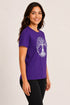 Women Yoga Tree Regular Round Neck T-Shirt - Purple - Side View
