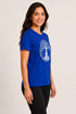 Women Yoga Tree Regular Round Neck T-Shirt - Royal Blue - Side View