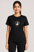 Women's Peace Was Never an Option Yoga Duck Regular Fit T-Shirt - Black - Sukhasana Yoga Close View