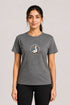 Women's Peace Was Never an Option Yoga Duck Regular Fit T-Shirt - Grey - Sukhasana Yoga Close View