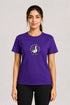 Women's Peace Was Never an Option Yoga Duck Regular Fit T-Shirt - Purple - Sukhasana Yoga Close View