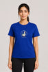 Women's Peace Was Never an Option Yoga Duck Regular Fit T-Shirt - Royal Blue - Sukhasana Yoga Close View