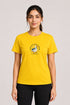 Women's Peace Was Never an Option Yoga Duck Regular Fit T-Shirt - Yellow - Sukhasana Yoga Close View