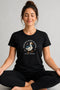 Women's Peace Was Never an Option Yoga Duck Regular Fit T-Shirt - Black - Front View