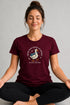 Women's Peace Was Never an Option Yoga Duck Regular Fit T-Shirt - Maroon - Front View